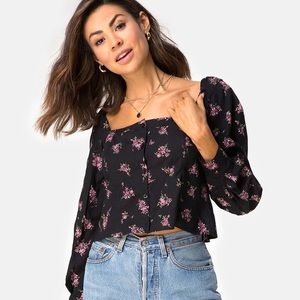 Motel Rocks black floral long sleeve